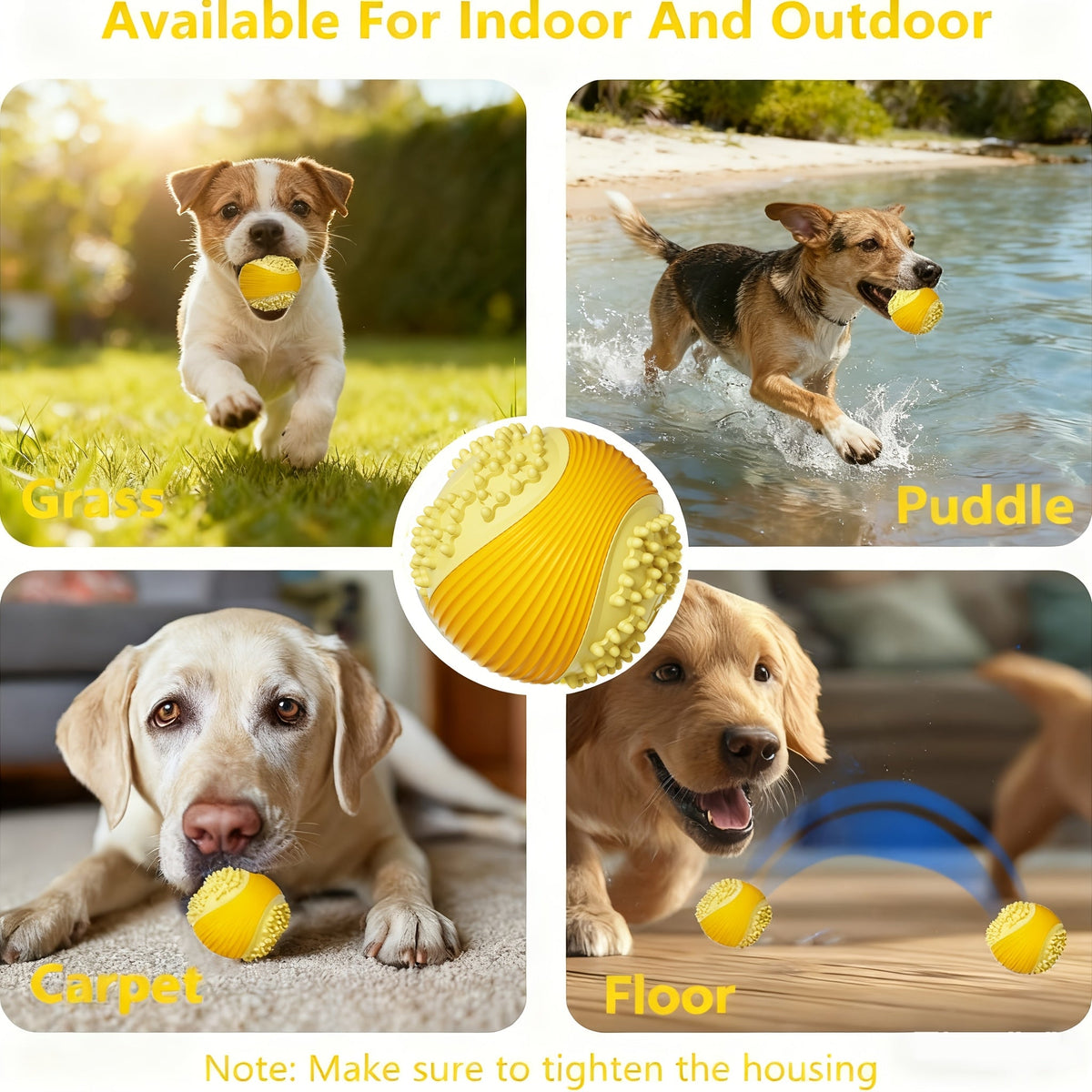 Indestructible Dog Chew Toy Ball for Aggressive Chewers – Squeaky Tough TPR Rubber Chew Ball with Dental Cleaning Grooves, Interactive Fetch Toy for Small, Medium, and Large Breed Dogs (Orange & Blue)