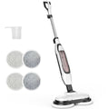 Steam Mop for Floor Cleaning with Dual Spin Rotating Pads, 2 LED Lights, 4 Steam Modes & 16.4FT Cord, Heavy Duty Electric Floor Steamer for Hardwood, Tile, Laminate & Grout, White Gray Green