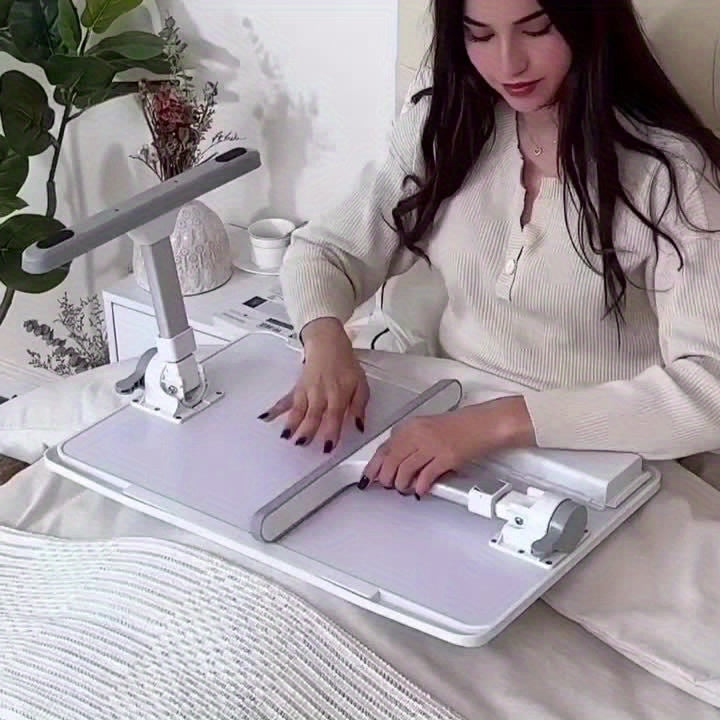Lap Desk Bed Tray Table with USB Light, Fan & Drawer – Adjustable Portable Laptop Stand for Bed, Couch, Sofa; Laptop Desk for Reading, Writing, Eating – 10 Colors & Sizes