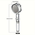 H37 Supercharged Filtered Showerhead - 3-Speed Adjustable, High Pressure, Adjustable Angle Bathroom Shower Head - Silvery, Black, Grey & White (Head Only)