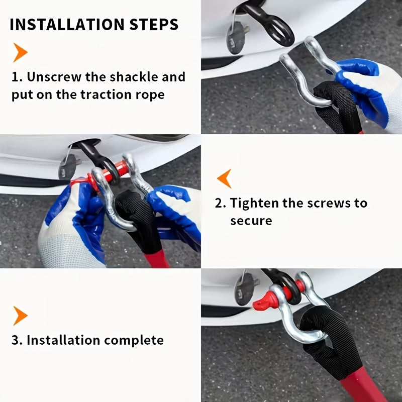 Kinetic Recovery Rope 22 Ton 48,501 lbs – Heavy Duty Nylon Tow Rope with Bow Shackles & Storage Bag for Truck, SUV, UTV, ATV, and Off-Road Emergency Rescue