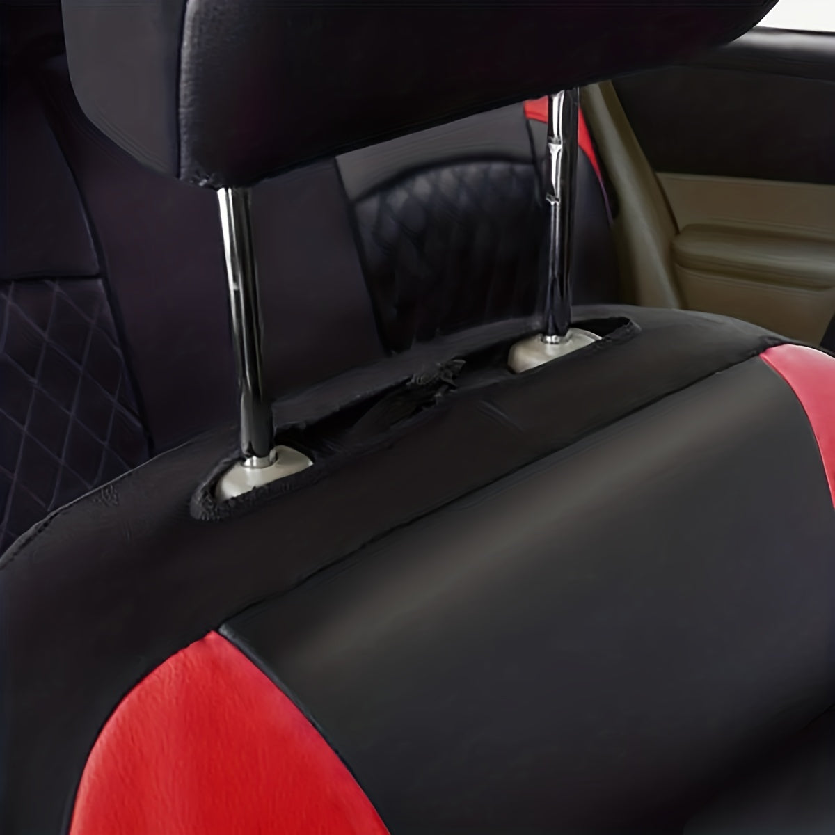 PU Leather Car Seat Covers, Universal Fit, Waterproof, Quilted, All-Season, with Sponge Padding, for Cars, SUVs, Trucks, Gray/Black/Red/Blue, Single or 12-Piece Set