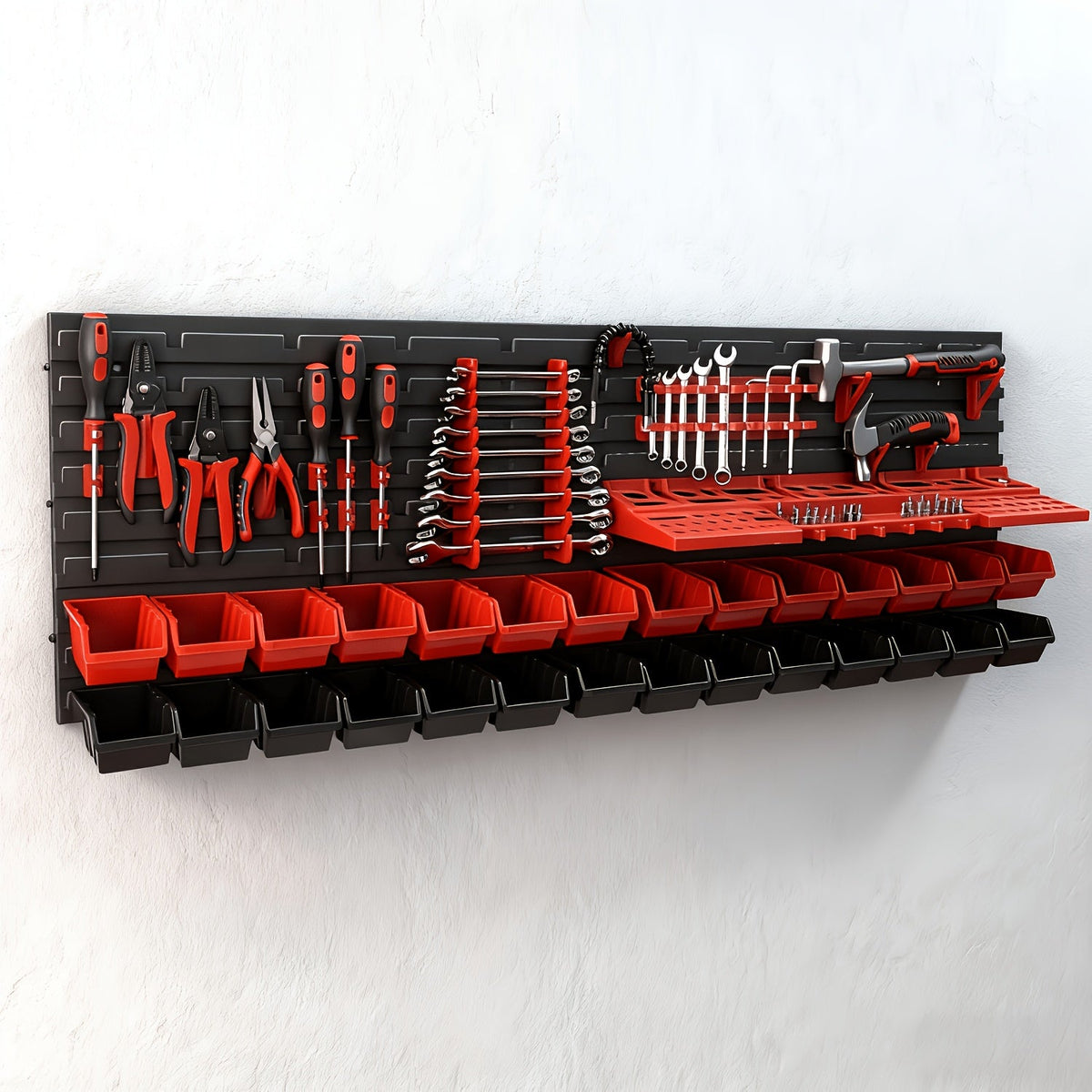Tool Organizer Set - Screwdriver & Wrench Storage Box, Garage Tool Rack for Screws, Nuts, Nails & Small Hardware, Home Garage & Studio Organization - 32, 39, 49 & 69 Piece