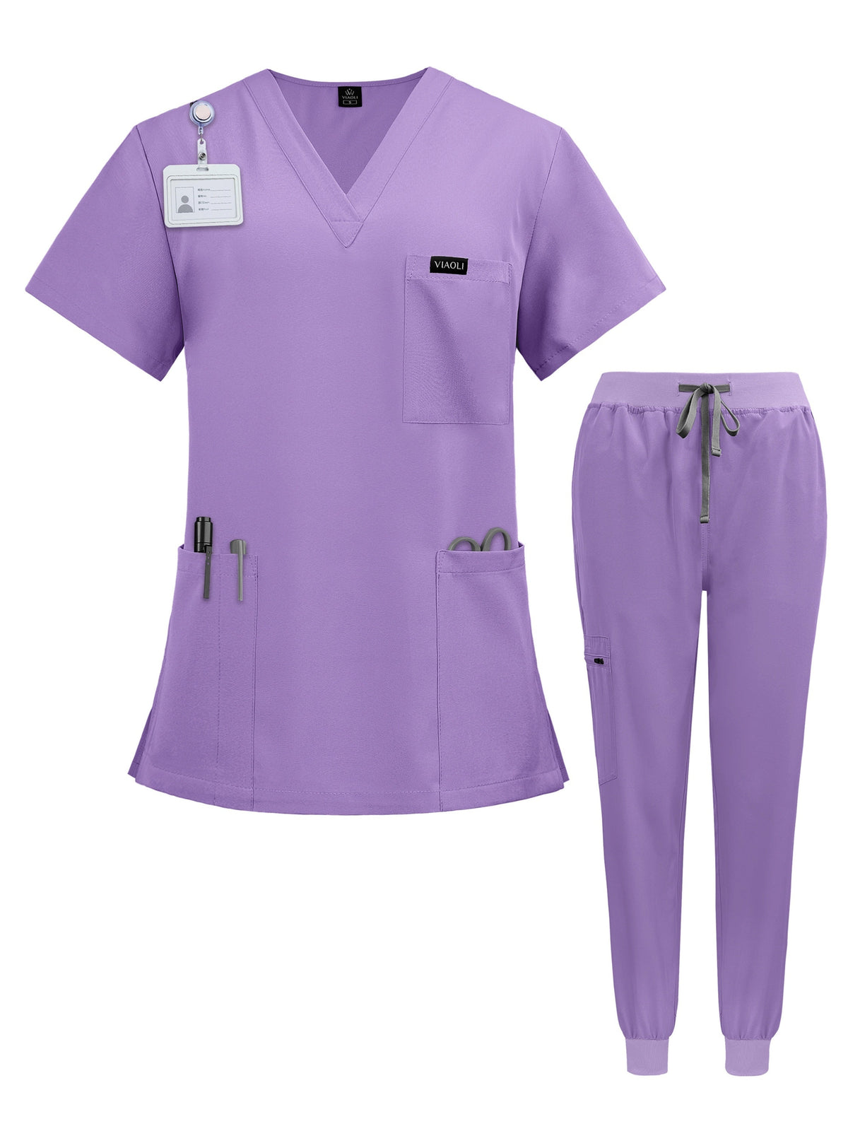 Unisex Medical Scrub Uniform Set for Nurses, Doctors, Veterinary, and Dental Staff - Professional Hospital Surgical Work Clothing with Comfortable Stretch Fabric - Available in Sizes S to XXL and 7 Colors
