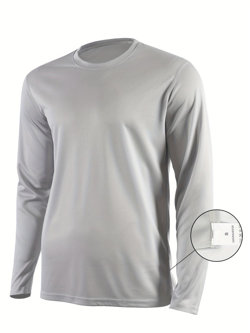Men's Quick-Dry Long Sleeve Shirts 5-Pack, Moisture-Wicking Breathable Athletic Workout Tops - Anti-Odor Stretchy Running Gym Training Shirts, S-XXL