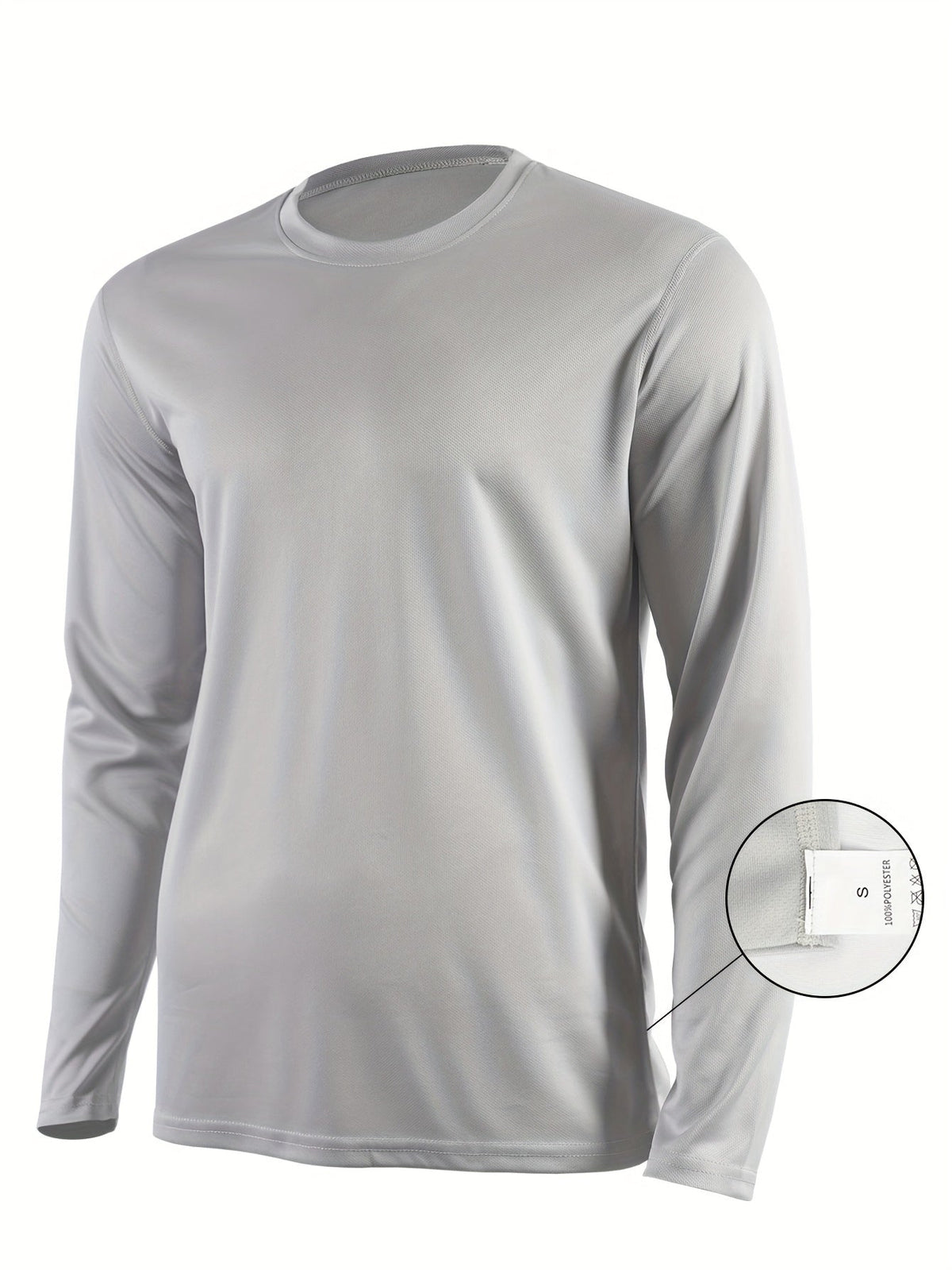 Men's Quick-Dry Long Sleeve Shirts 5-Pack, Moisture-Wicking Breathable Athletic Workout Tops - Anti-Odor Stretchy Running Gym Training Shirts, S-XXL