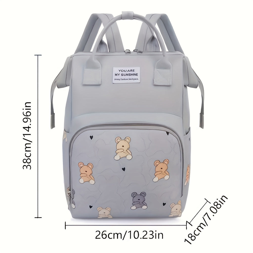 Multifunctional Travel Diaper Backpack & Changing Bag, Stroller-Compatible Baby Diaper Bag for Parents, Grey, Purple, Gray Green, Pink & Blue