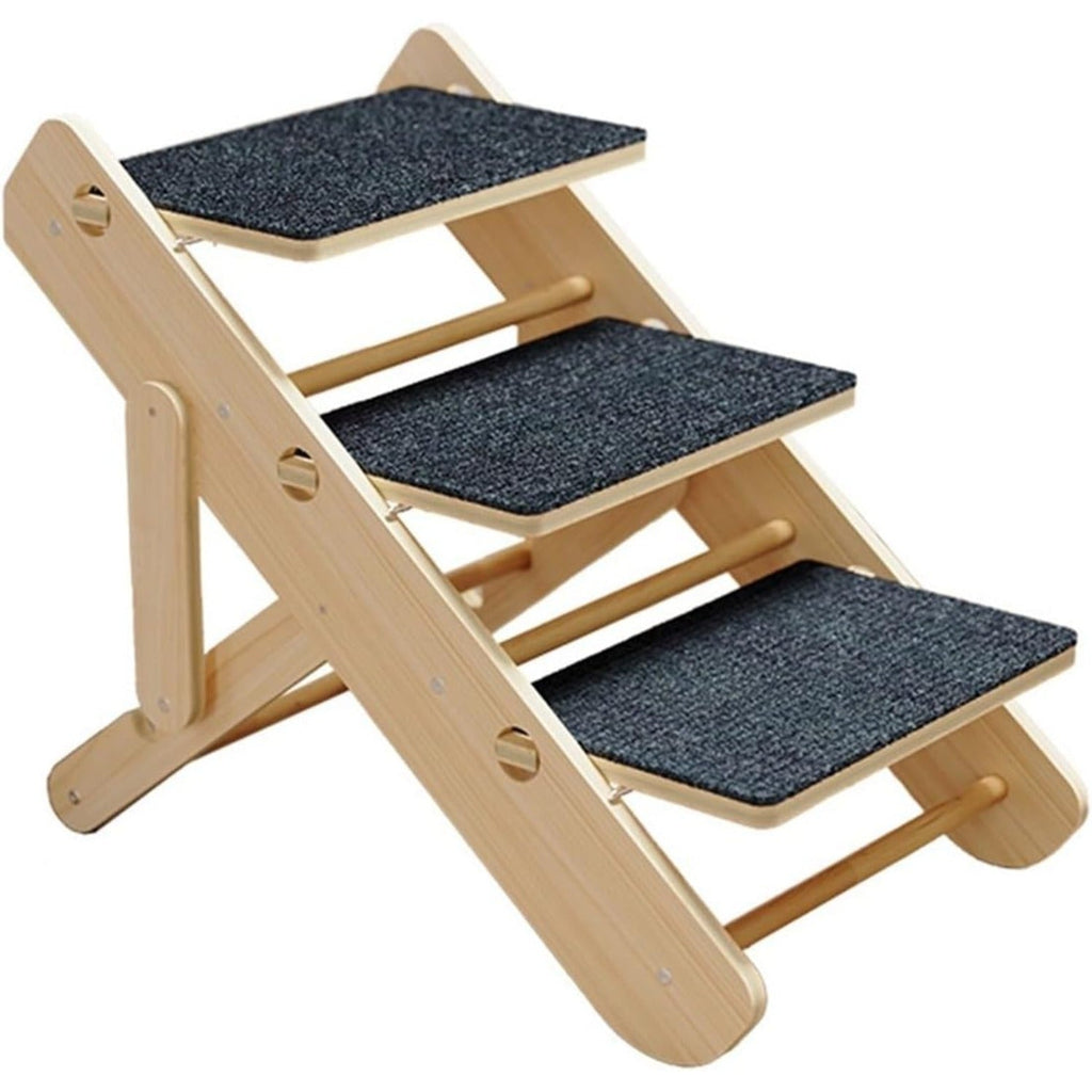 Foldable Pet Ramp Stairs for Dogs & Cats – Anti-Slip Adjustable Portable Dog Steps Ladder for Bed, Sofa & Car, Joint-Friendly Climbing Ramp for Small, Medium, and Large Senior Pets