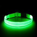 LED Dog Collar, USB Rechargeable - Adjustable Nylon Glow Safety Collar with D-Ring Buckle for Small, Medium, and Large Dogs, High-Visibility Night Walking Collar