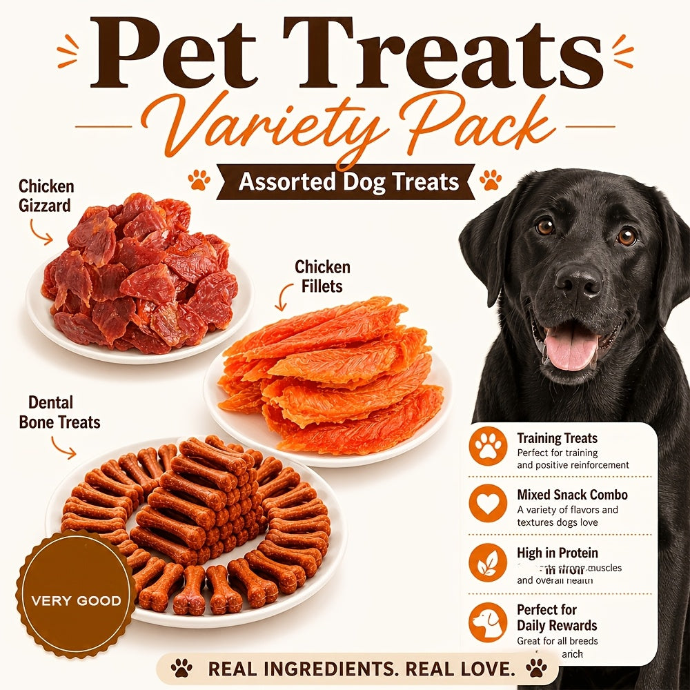 Duck Jerky, Freeze-Dried Chicken Dog Treats, Soft Chewy Training Rewards, Healthy Digestible Beef Sausage, Fresh Breath Snack, Chicken Leg Grind, for All Dog Sizes: Small, Medium, Large