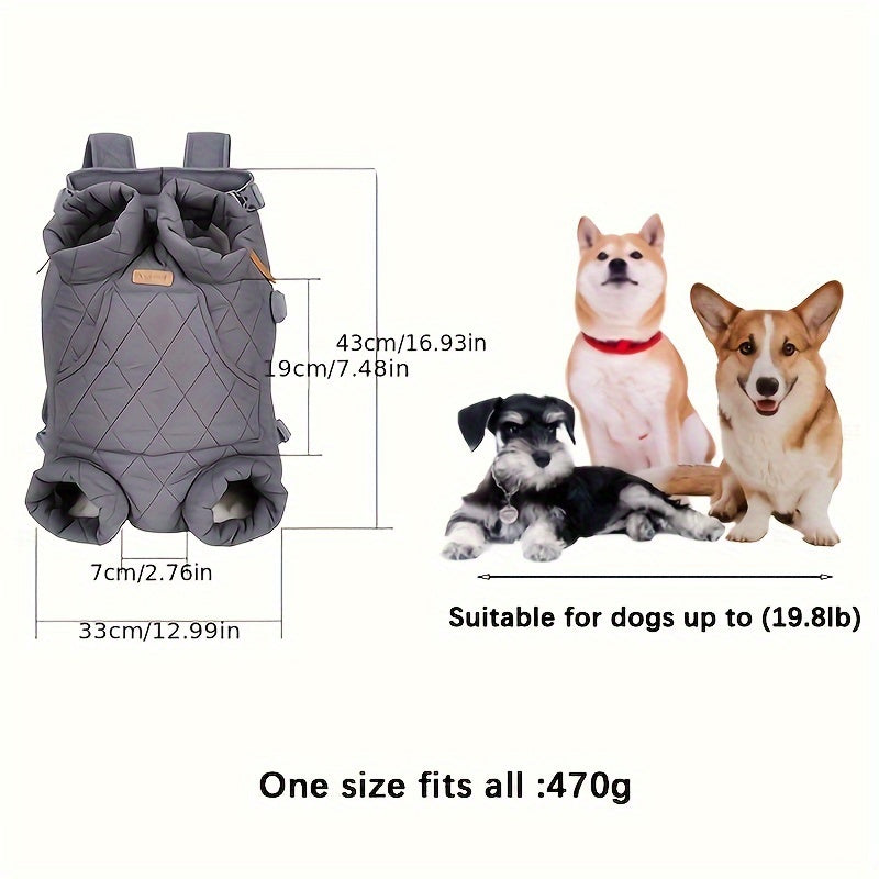Pet Front Carrier Backpack for Small & Medium Dogs - Hands-Free Legs-Out Dog Chest Carrier, Adjustable Hiking & Cycling Dog Carrier, One Size Fits All, 5 Colors: Pink, Green, Black, Beige, Grey