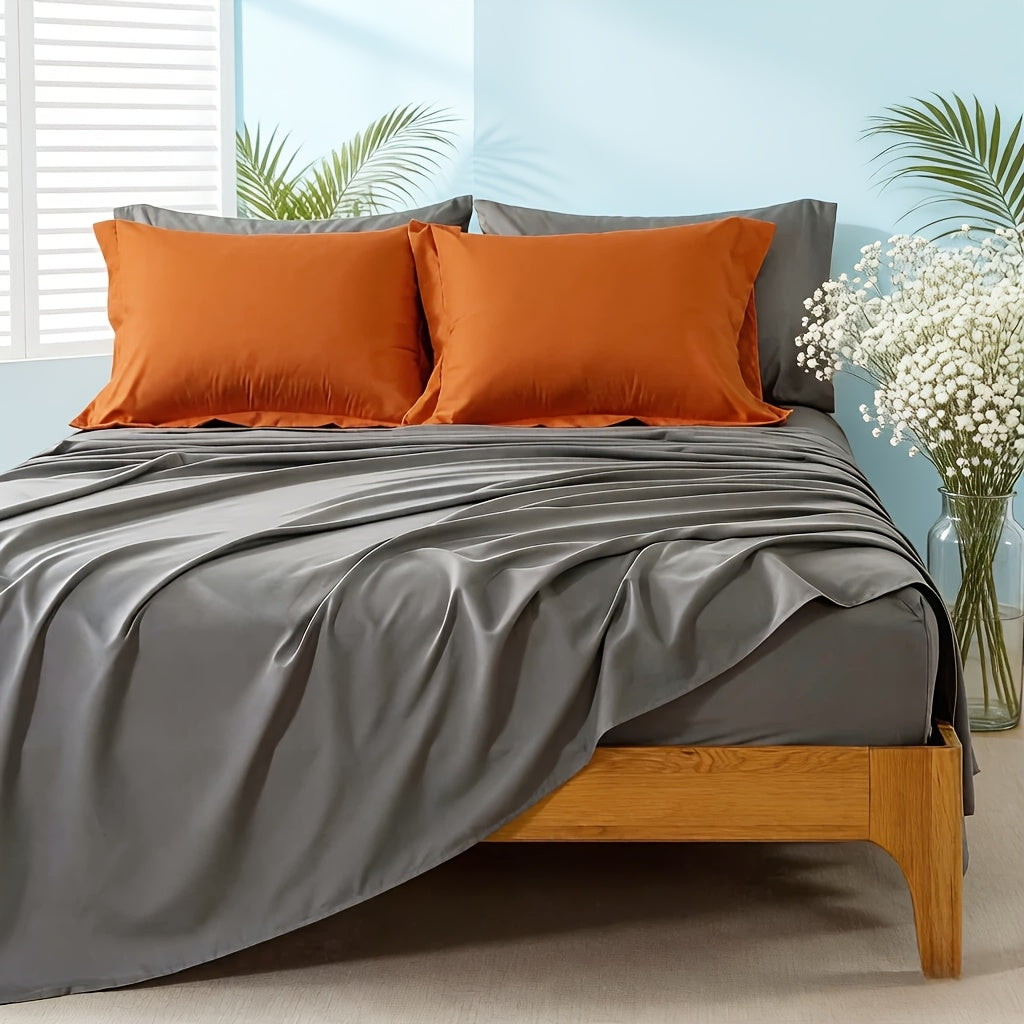 7-Piece Comforter Set, Queen/King Size – Soft Microfiber Pinch Pleated Bed-in-a-Bag with Comforter, Fitted Sheet, Flat Sheet & 4 Pillowcases, All-Season Bedding Set for Home & Dorm