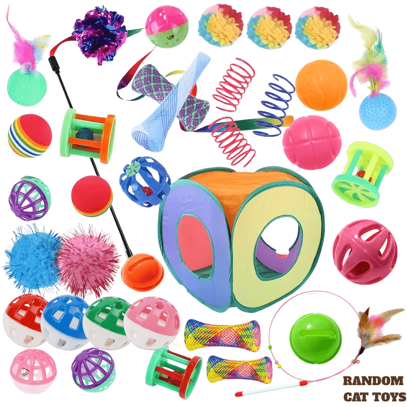 23-Piece Foldable Rainbow Cat Tunnel Toy Set for Kittens – Collapsible Square Tunnel, Teaser Wand, Jingle Balls & Interactive Cat Toys, Indoor/Outdoor Pet Play Tent & Exercise Playground