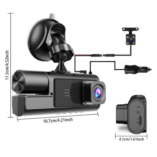 1080P Dual Channel Dash Cam Front & Rear 170° Wide Angle with Super Night Vision, Loop Recording, G-Sensor, and Wi-Fi – FHD Car DVR Dashboard Camera for Cars, Trucks, and SUVs