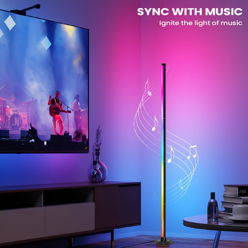 Smart RGBICB LED Floor Lamp with App and Remote Control, Color-Changing Corner Mood Lighting for Living Room, Bedroom, Gaming Room, Office, Home Decor, Birthday, and Christmas Gift