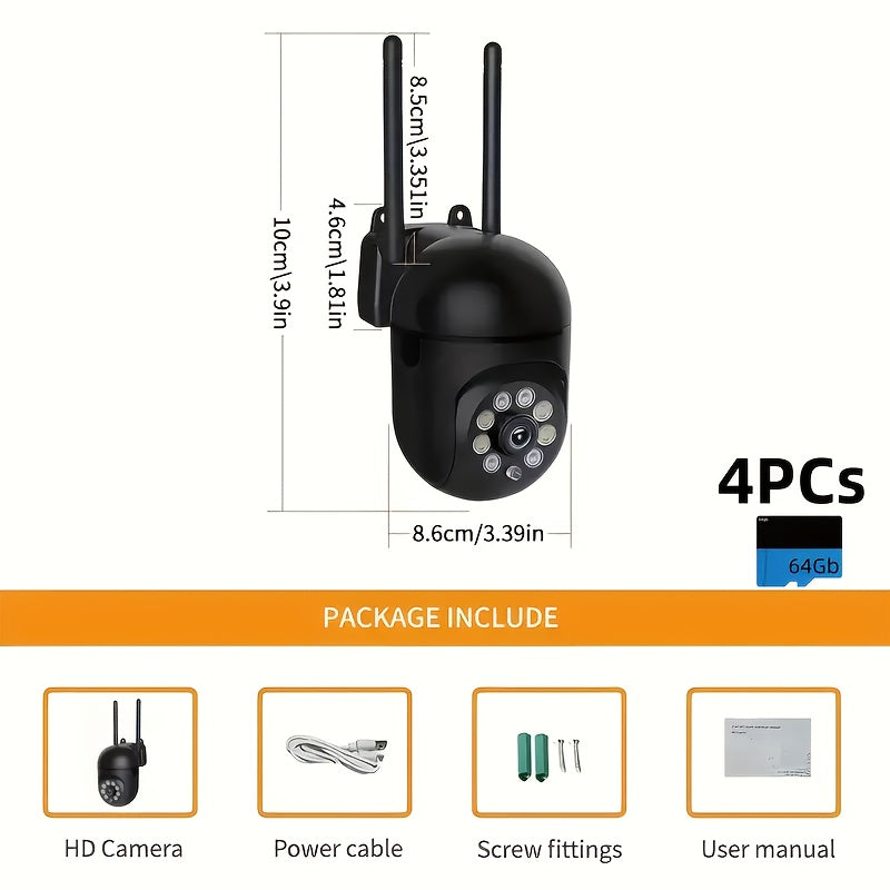Indoor Security Camera 4-Pack 3MP Wireless – Cloud Storage, 2.4G/5G Dual-Band WiFi, AI Motion Detection, Two-Way Audio & Color Night Vision for Home Surveillance System