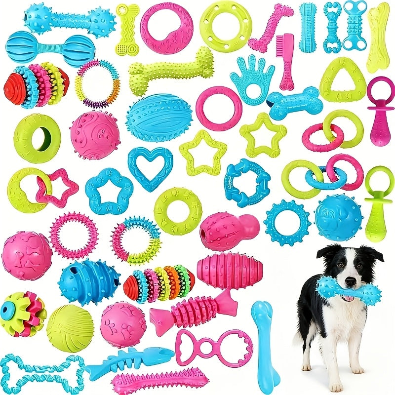 6-Piece Dog Chew Toy Set - Bite-Resistant & Wear-Resistant Pet Toy Kit for Teeth Cleaning & Bonding, Interactive Dog Toys for Puppies & Adult Dogs, Assorted Styles
