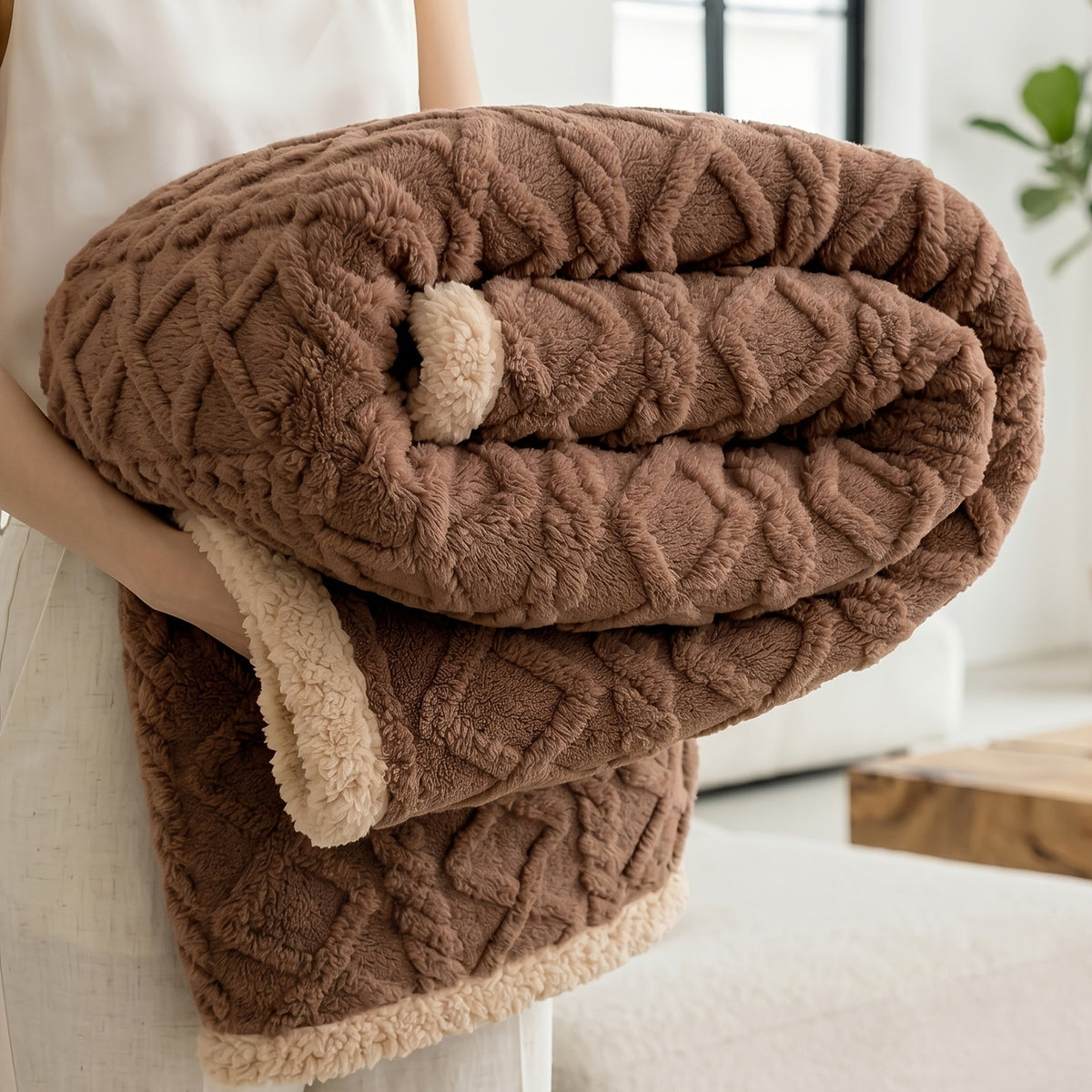 Liquid-Proof Pet Blanket, Reversible Sherpa Fleece Sofa Bed Furniture Protector for Dogs and Cats, Machine Washable Throw Blanket, Small/Medium/Large/XL, Light Gray/Khaki/Beige/Dark Gray