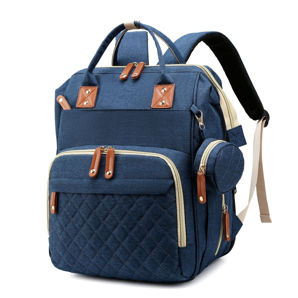 Large Multifunctional Diaper Bag Backpack with Changing Station for Boys & Girls, Travel Baby Diaper Backpack, Blue & Pink Gray