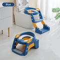 Cochildor Potty Training Seat, Adjustable Toddler Toilet Potty Chair with Sturdy Non-Slip Step Stool Ladder, Handles & Splash Guard, Safe & Stable Potty Training Chair for Boys & Girls, Blue, Grey & Pink