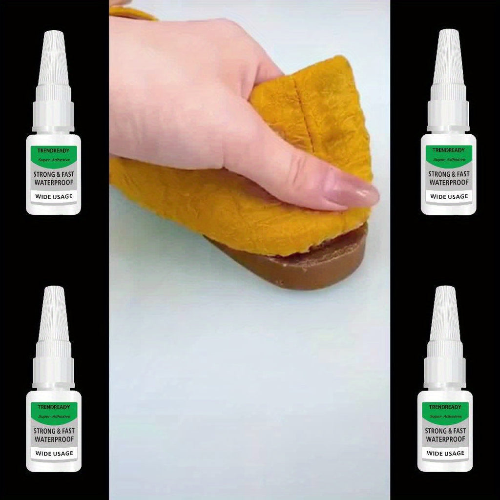 Heavy Duty Super Glue 4-Pack Waterproof Fast-Drying Clear Non-Toxic Multi-Purpose Adhesive for Shoes, Wood, Plastic, Metal, Leather, Ceramic Strong Bond Repair Glue