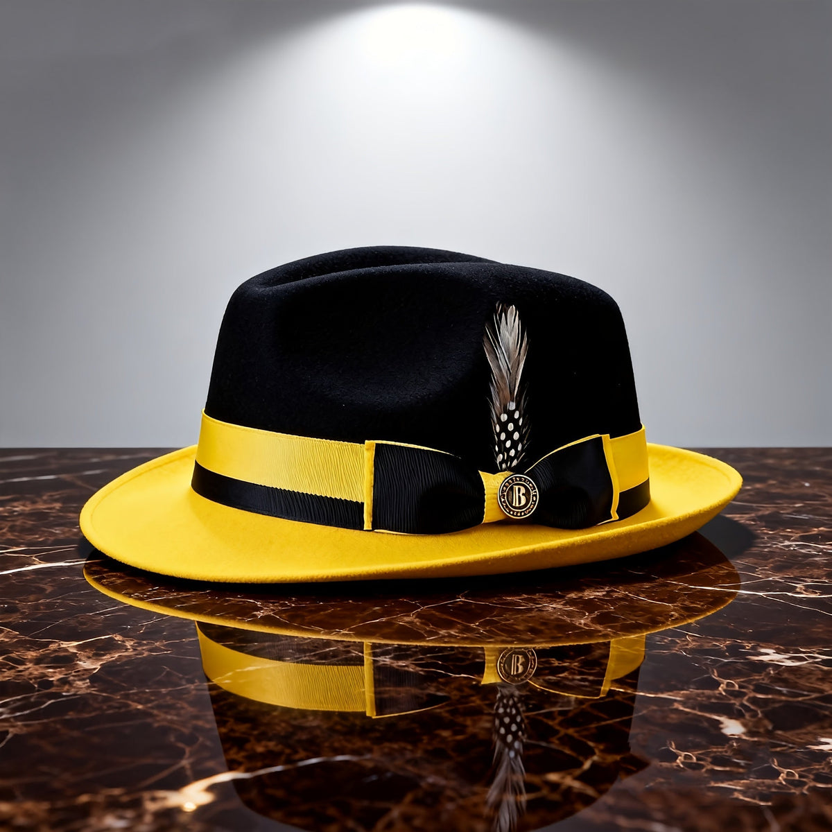 Men's Vintage British Gentleman Top Hat – Cashmere Wool Blend Adjustable 57-60cm, Classic Fall Winter Dress Hat in Black, White, Red, and Yellow, Stylish Gift for Men's Birthdays and Holidays