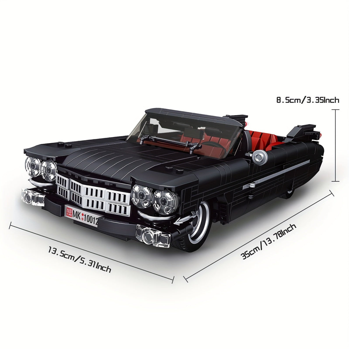 Mould King 10012 Black Sports Car Building Block Kit, 1245 Pieces, MOC Supercar Model Building Set - Static Version Display Model, Creative Gift for Adults & Collectors Ages 14+