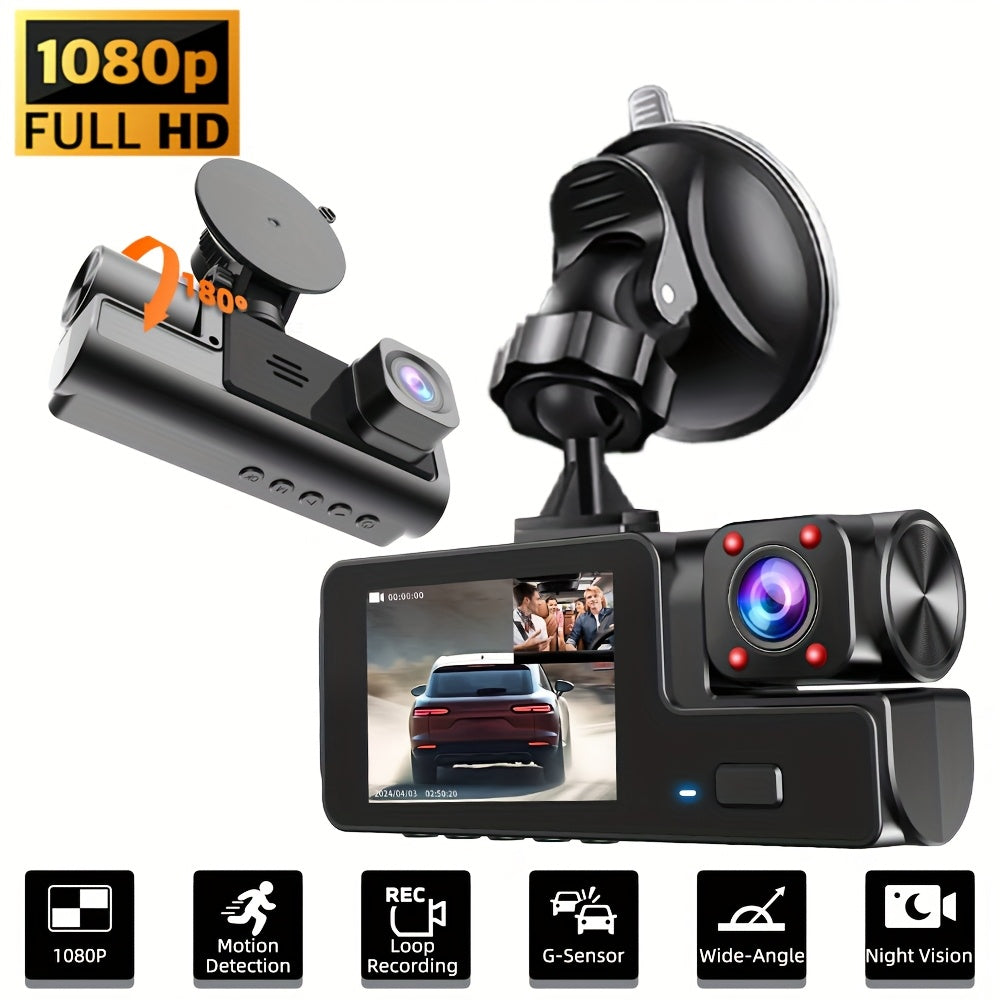 1080P Dual Channel Dash Cam Front & Rear 170° Wide Angle with Super Night Vision, Loop Recording, G-Sensor, and Wi-Fi – FHD Car DVR Dashboard Camera for Cars, Trucks, and SUVs