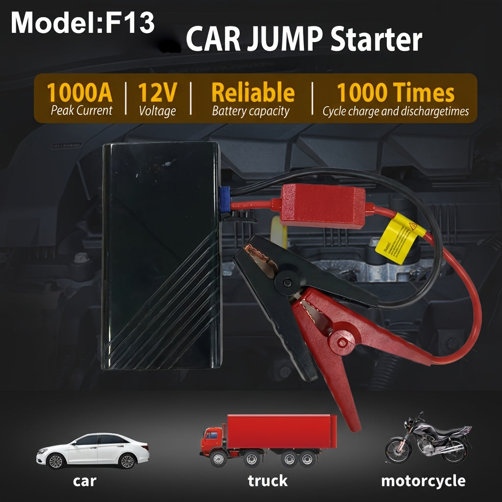 便携式汽车应急启动电源 1600A–3000A 12V 电池启动器 – 适用于汽油和柴油发动机的紧凑型应急启动电源，配备 USB 充电端口及 LED 手电筒