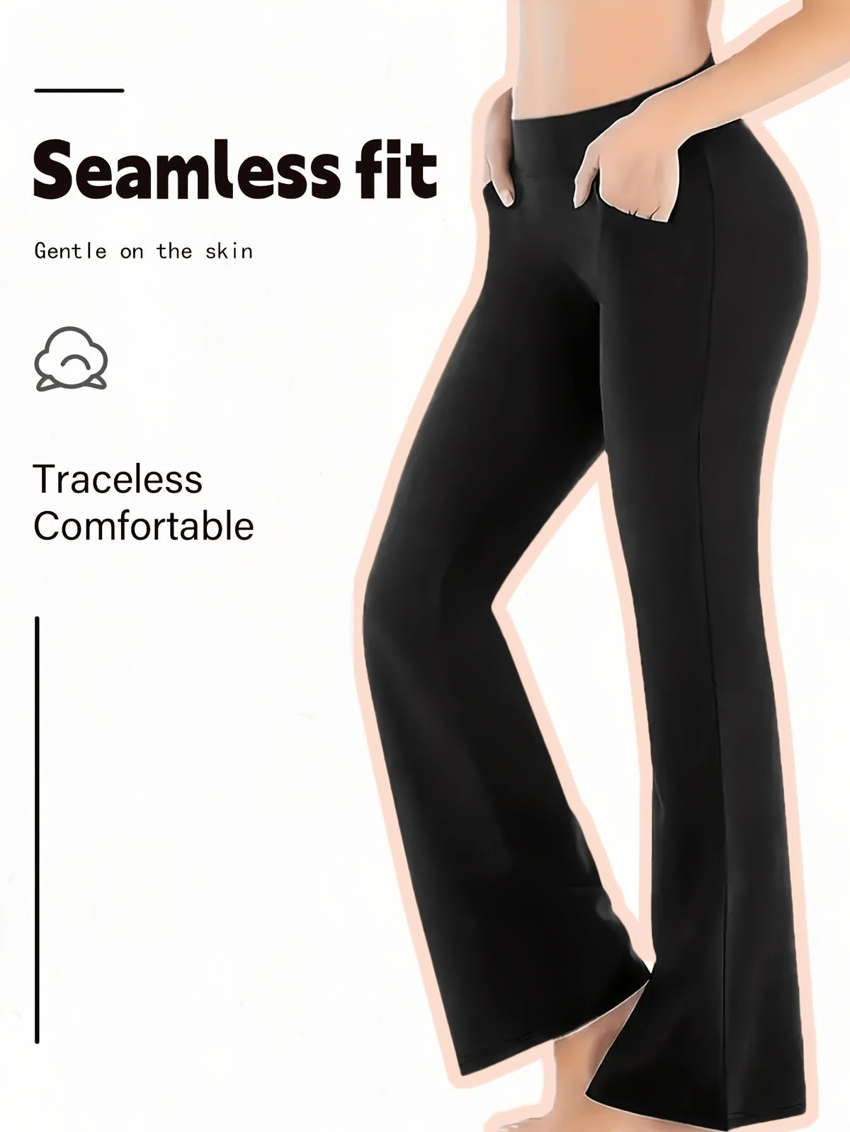 Women's 4-Piece High-Waisted Bell Bottom Flare Pants Set – Front Slit Casual Spring & Summer Outfit, Figure-Flattering Loungewear, Black & Mixed Colors, Sizes S-XXL