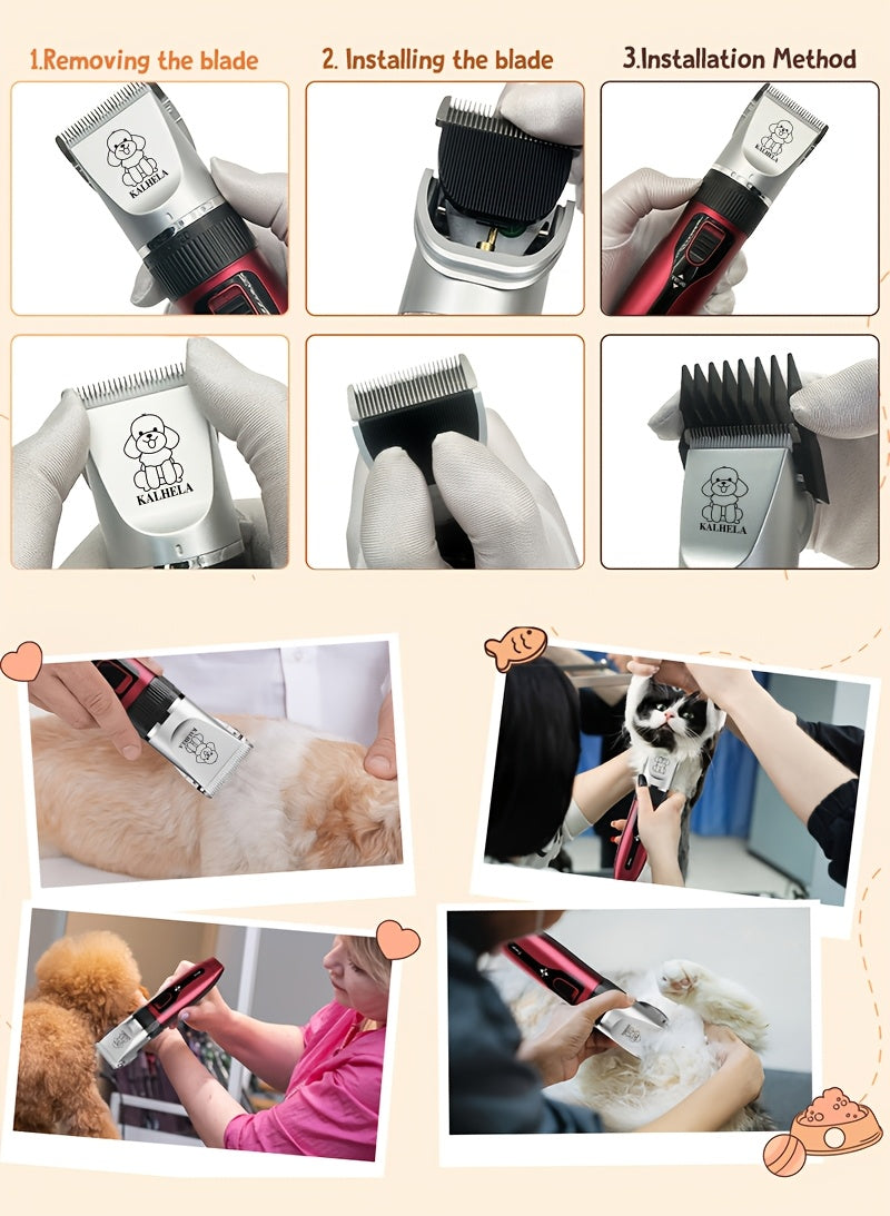 USB Rechargeable Wireless Pet Hair Trimmer for Dogs and Cats - Cordless Grooming Scissors with 3.6V Low Voltage Safe Lithium Battery, Professional Pet Clipper for Home and Salon Use