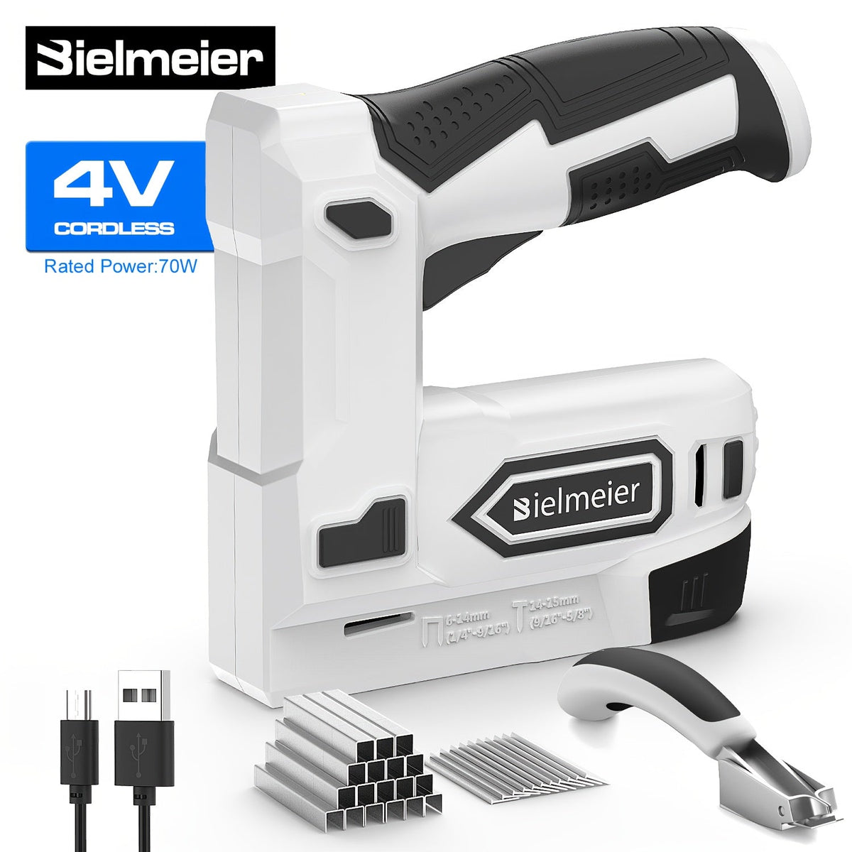 20V Cordless 2-in-1 Brad Nailer & Stapler – No Compressor Needed, Battery & Charger Included, Safety Guard, Includes 1600 Nails & 2000 Staples for Carpentry, Upholstery & DIY