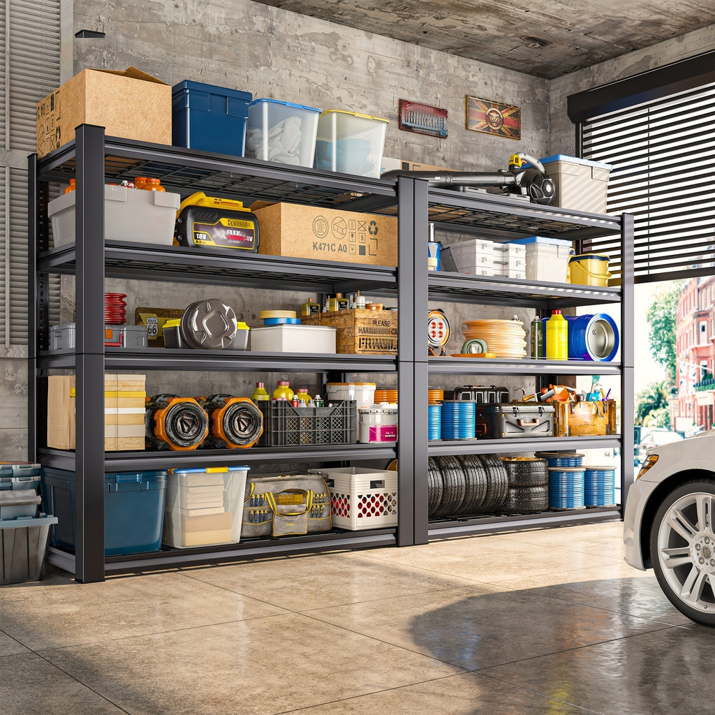 Heavy Duty Metal Shelving Unit, 72-Inch 5-Tier Adjustable Garage Storage Shelf, 3000LBS Capacity Carbon Steel Rack for Garage, Basement, Warehouse, Pantry, Office