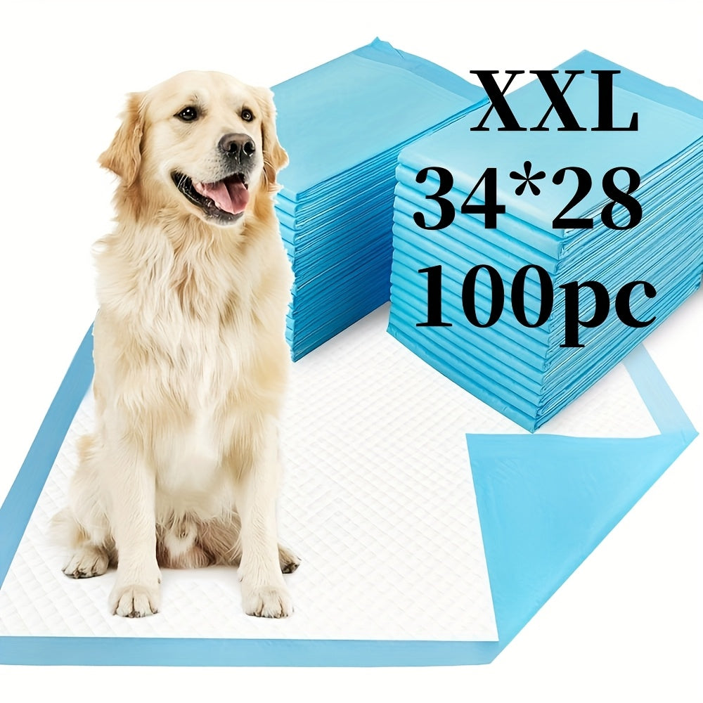 XXXL Disposable Dog Pee Pads 6-Layer Super Absorbent - Waterproof Odor-Resistant Training Pads for Small, Large, and Elderly Dogs, Bulk 80 & 100 Count, Leak-Proof Puppy Potty Pads