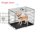 Foldable Double-Door Metal Wire Dog Crate with Divider Panel and Leak-Proof Tray, Indoor/Outdoor Travel Pet Kennel for Small, Medium, Large, and XL Dogs, 4 Sizes Available