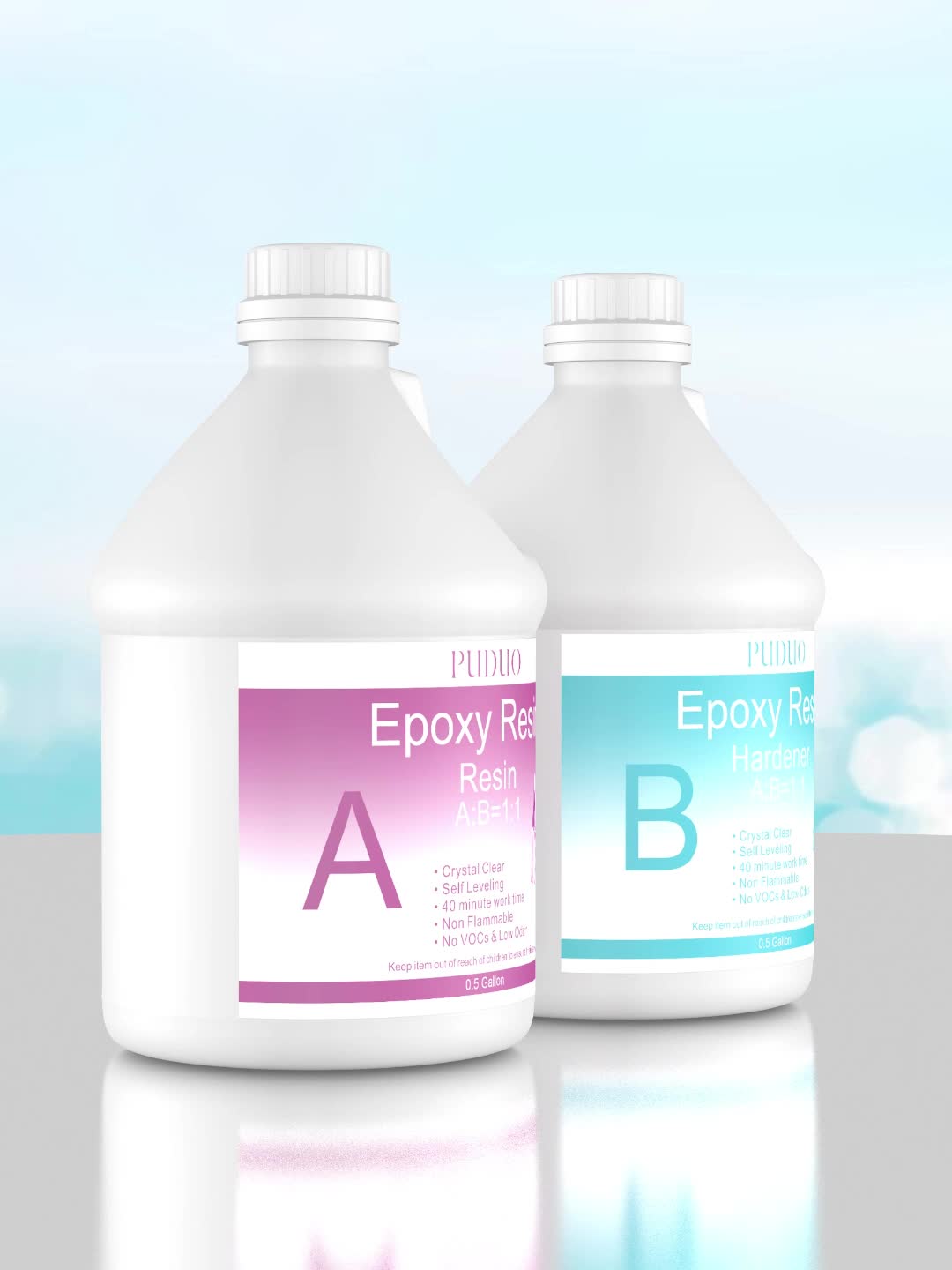 Ultra Clear Epoxy Resin Kit 2-Part Bubble-Free Yellowing-Resistant Self-Leveling for Countertops, River Tables, Casting, Coating, and DIY Crafts - 32oz, 72oz, Fast Cure, 1 Gallon with Pump