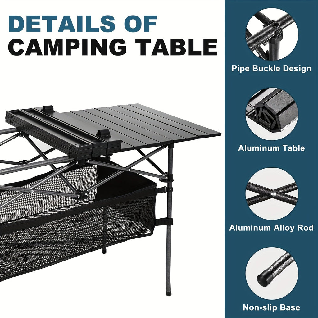Folding Camping Table with Carry Bag – Lightweight Portable Outdoor Table, 3 Sizes for Camping, Beach, Picnic, BBQ, Backyard, Boat & Travel, Easy Setup & Storage