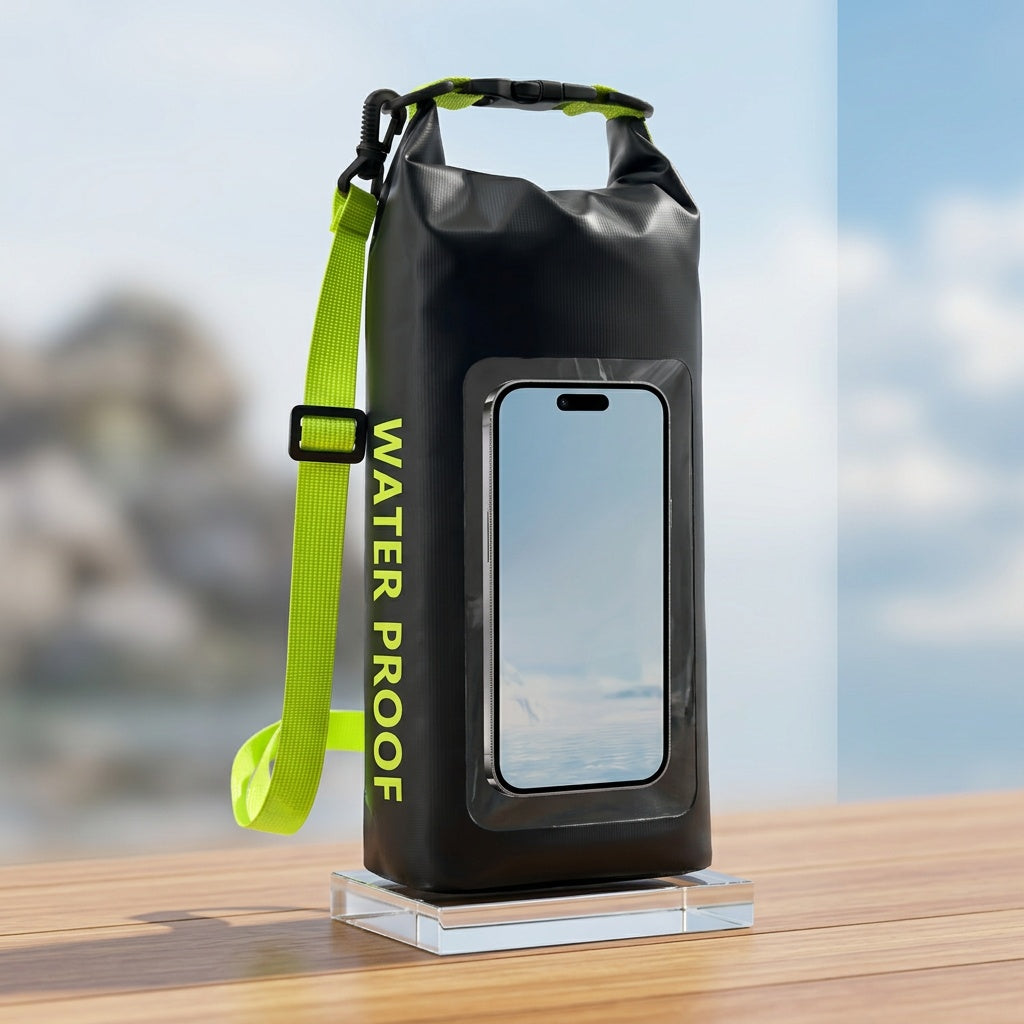10L Waterproof Roll-Top Dry Bag with Phone Case - Crossbody Shoulder Bag for Kayaking, Boating, Beach, Camping, Swimming, Fishing, Rafting, and Travel