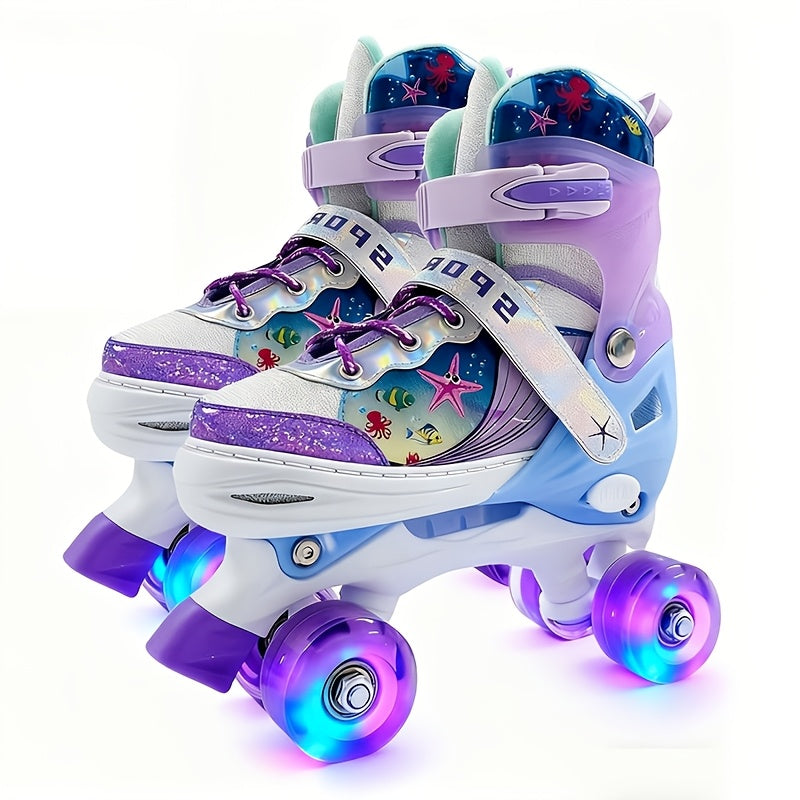 Kids Adjustable Roller Skates, 3 Sizes, Breathable Mesh, Beginner Roller Skates for Children, 6 Colors, Small/Medium/Large, Sizes for Little Kids, Big Kids, and Youth, Boys and Girls, Outdoor and Indoor Skating