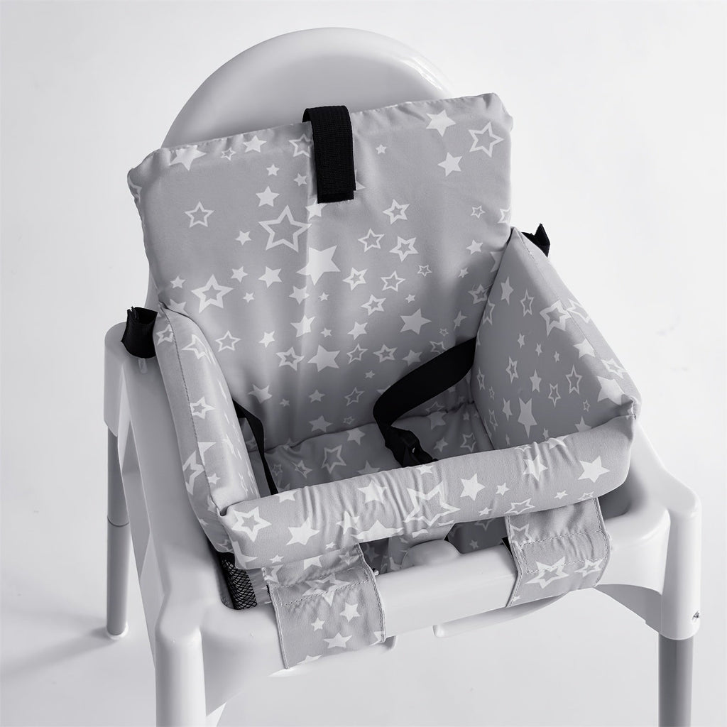 Multi-Purpose Baby Stroller & High Chair Cushion, Soft Comfortable Seat Pad for Children Up to 15kg / 33lb, 3 Styles Including Cloud Grey Rainbow & Star Gray