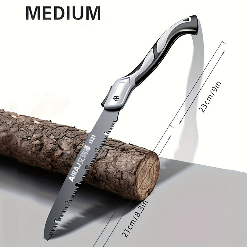 AIRAJ Industrial-Grade Folding Saw - Manual Cutting Tool, Non-Slip Durable Handle, No Batteries Required - Small, Medium & Large - Outdoor, Camping & Garden Use