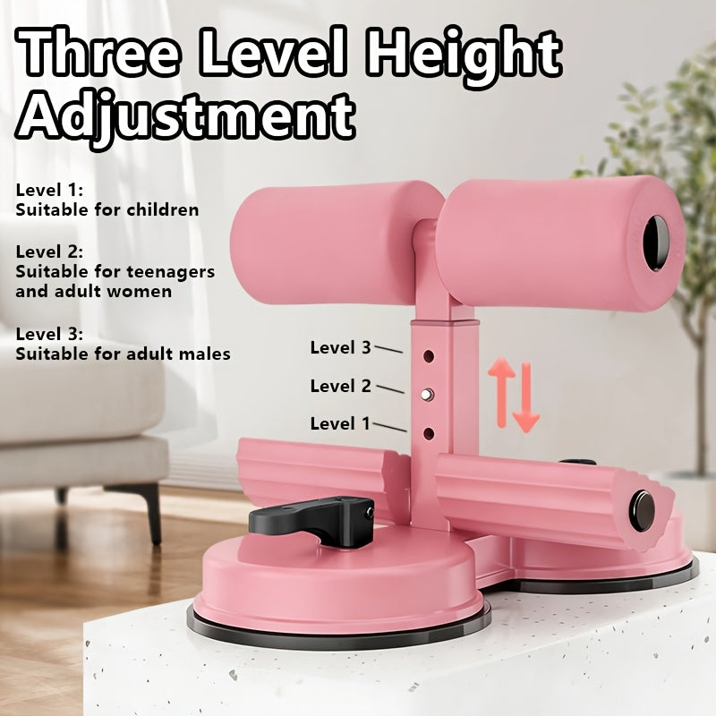 Portable Sit-Up Bar – 3-Section Adjustable Design, Dual Suction Cups & Resistance Bands, Lightweight Home Core Fitness Equipment for Small Spaces