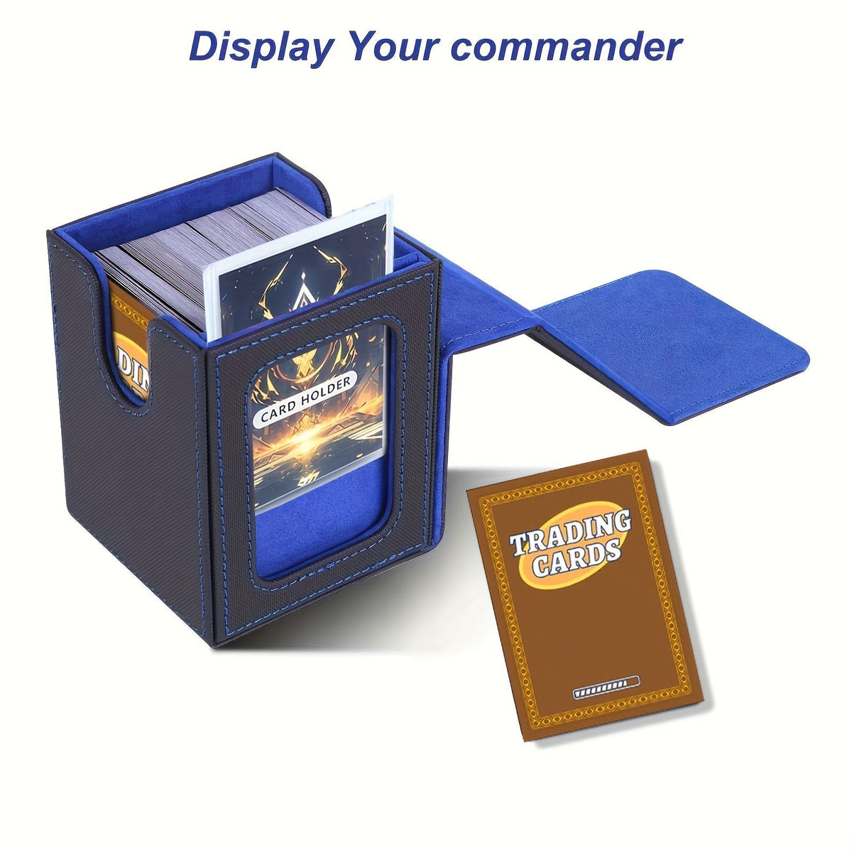 TCG Deck Box for 100+ Double-Sleeved Cards, Commander Display Card Storage Case with 2 Dividers, Top-Sleeve Compatible with MTG Magic the Gathering, Pokemon, Yu-Gi-Oh Trading Card Games - Black, Gray, Blue, Purple, Green
