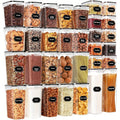 Airtight Food Storage Containers 64-Piece Set with Labels & Marker, BPA-Free Plastic Canisters with Lids for Kitchen Pantry Organization, Flour, Sugar, Cereal, and Dry Food Storage – 32 Containers + 32 Lids