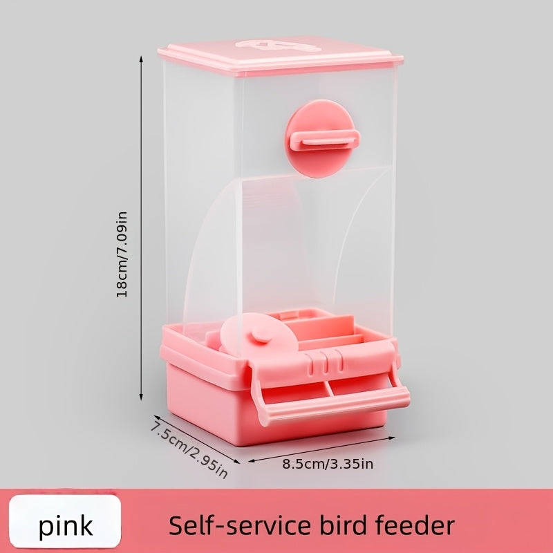 Parrot Automatic Feeder Anti-Spill Shell Separator Hanging Food Box for Cockatiels Budgies Parakeets – All-In-One No-Battery Bird Feeder with Anti-Splash Guard 1pc