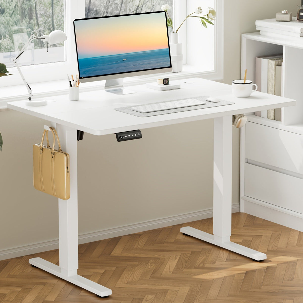 Electric Standing Desk, Height Adjustable 40 48 55 63 Inch – Sit-Stand Desk with Memory Controller & Anti-Collision, Ergonomic Home Office Gaming Workstation, Multiple Colors & Sizes