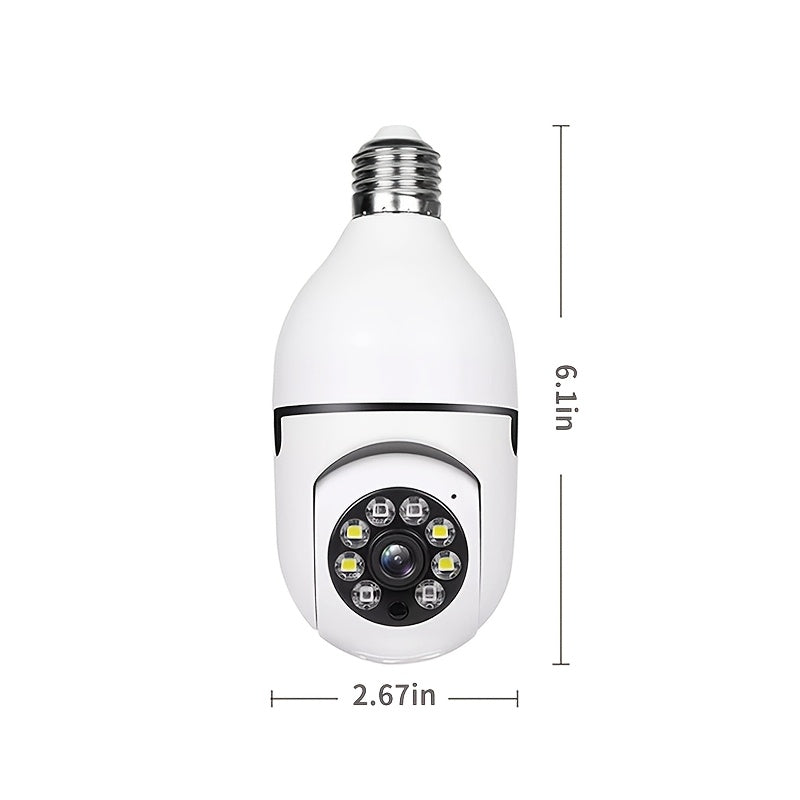 2-Pack 4MP Bulb Security Camera, Wireless 360° Panoramic HD, 5GHz/2.4GHz WiFi, Night Vision, Two-Way Audio, App Control, Indoor Home/Garage/Pet Monitoring Camera