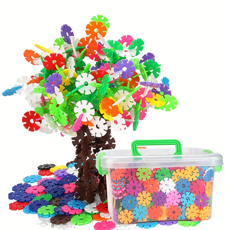 203pcs Building Blocks Set, Digital Letters Numbers Snowflake Interlocking Plastic Toy, STEM Educational Construction Kit for Kids, Holiday Christmas Halloween Birthday Gift