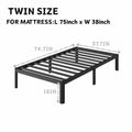 Metal Platform Bed Frame, 14" or 18" Height Options, Full/Queen/King Size, Under-Bed Storage, Sturdy Steel, Easy Assembly, No Box Spring Needed, Minimalist Design, Black