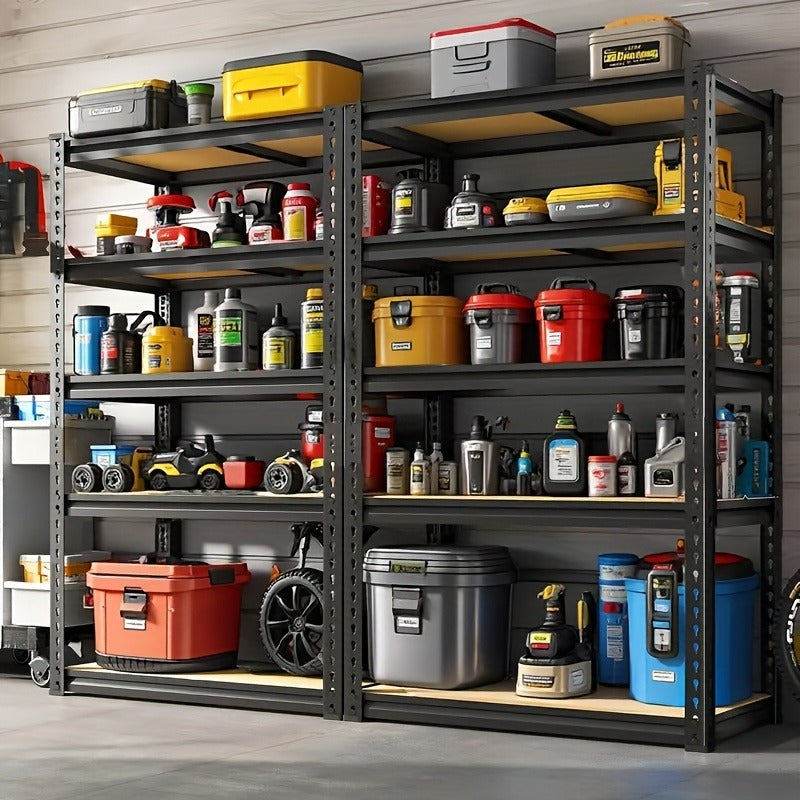 5-Tier Heavy-Duty Metal Shelving Unit, 2000 lbs Total Capacity, 72"H x 35.5"W x 15.8"D, Adjustable Shelf Heights, Easy Assembly, for Garage Basement Warehouse Commercial & Residential Storage
